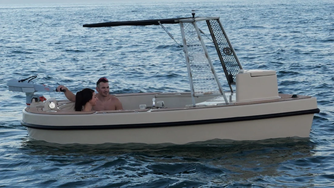 Hot Tubbing in a Boat in Lake Union