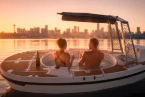 Sunset Hot Tub Boat Timing Guide - When to Book in July